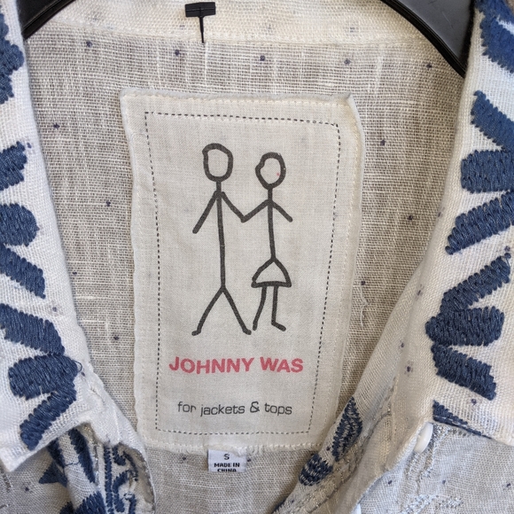 Johnny Was Embroidered Button Down Small - Picture 2 of 4